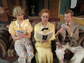 Elizabeth Miller, Carrie Sa Loutos, and Tristan Tapscott in Whodunit... the Musical