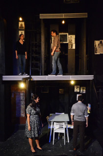 Kelly Lohrenz and Michael Ross Tallon (top floor), and Sara King and Steve Lasiter (bottom floor) in Next to Normal