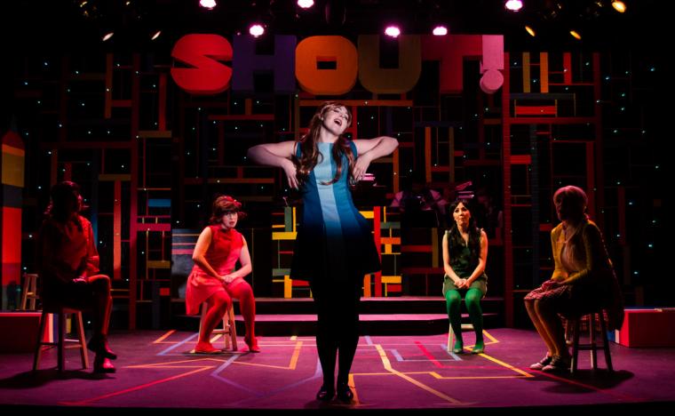 Lauren Medina, Sydney Howard, Eden Mau, Allison Winkel, and Kathryn Aarons in Shout! The Mod Musical
