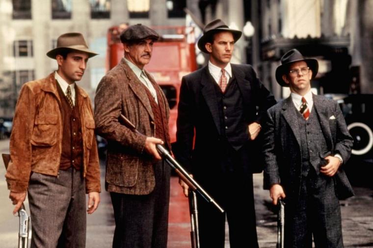 Andy Garcia, Sean Connery, Kevin Costner, and Charles Martin Smith in The Untouchables