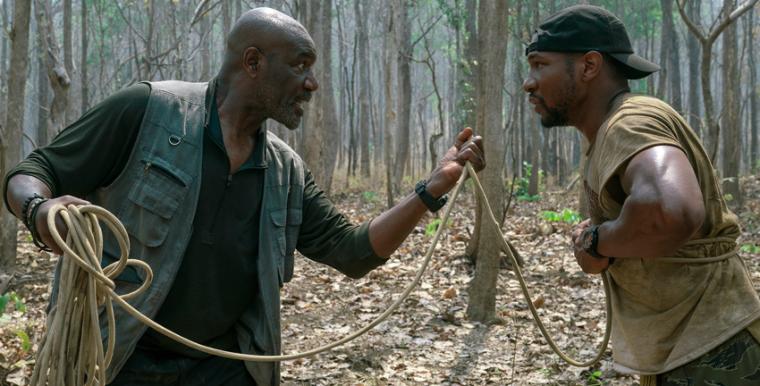 Delroy Lindo and Jonathan Majors in Da 5 Bloods