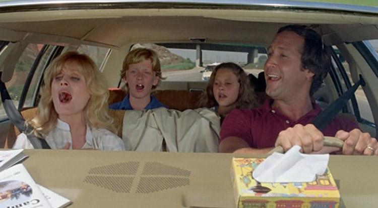 Beverly D'Angelo, Anthony Michael Hall, Dana Barron, and Chevy Chase in National Lampoon's Vacation