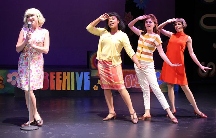 Brooke Myers, Kira Rangel, Savannah Bay Strandin, and Ravyn Davis in Beehive: The '60s Musical