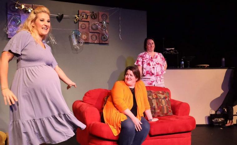Kirsten Sindelar, Emmalee Hilburn, and Shana Kulhavy in Motherhood: The Musical