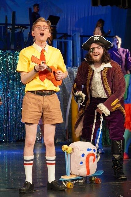 Ryan J. Hurdle and Jacob Johnson in The SpongeBob Musical