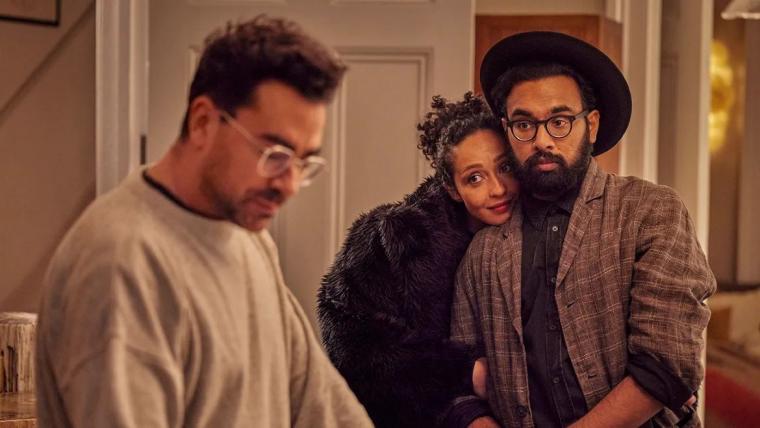 Daniel Levy, Ruth Negga, and Himesh Patel in Good Grief