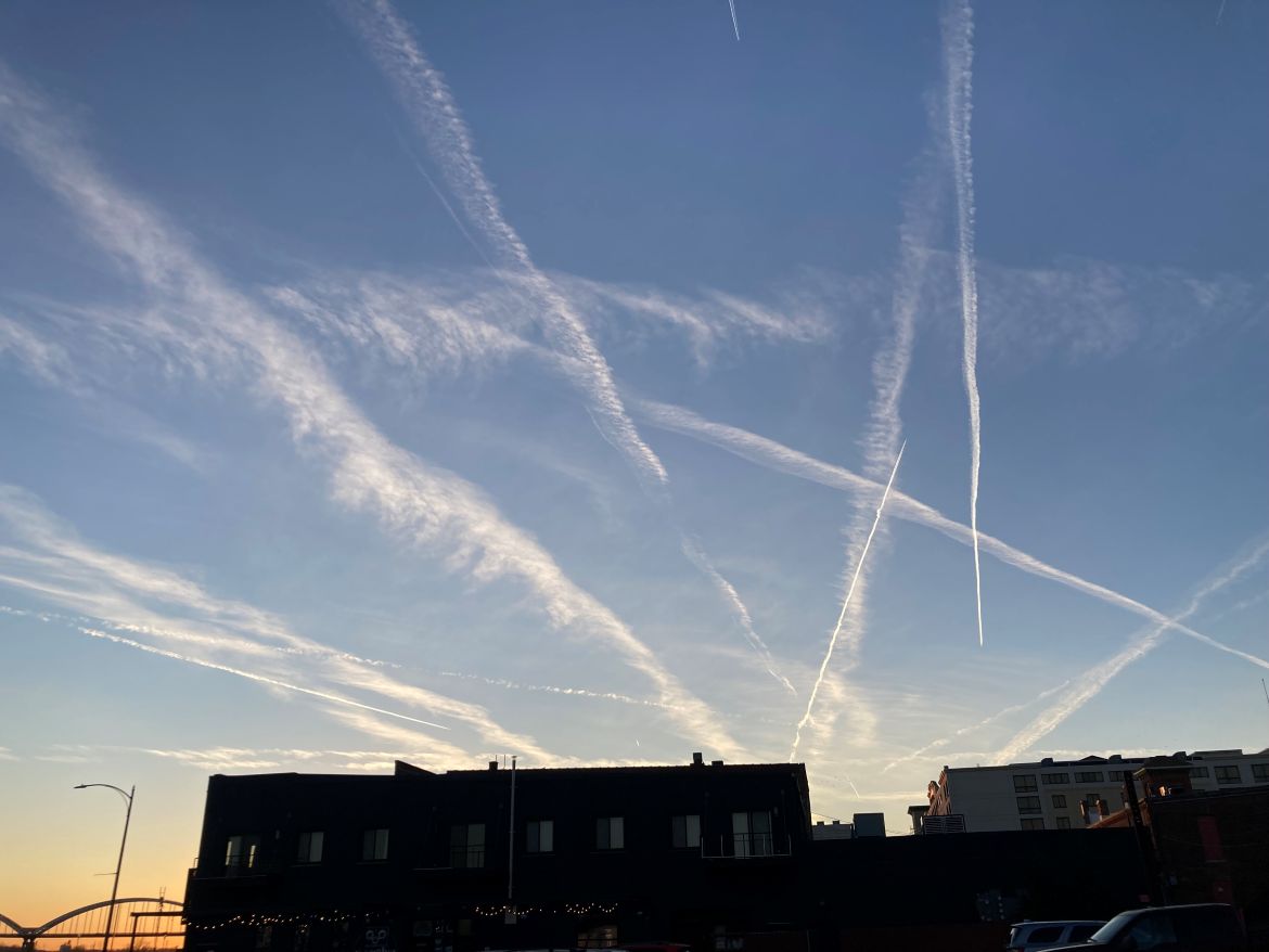 Unnatural Clouds Photographed Over Downtown Davenport, Iowa January 2025