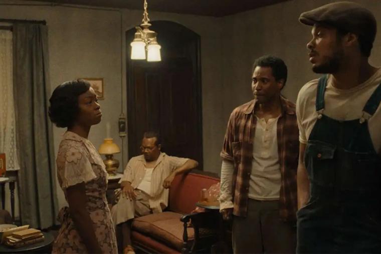 Danielle Deadwyler, Samuel L. Jackson, John David Washington, and Ray Fisher in The Piano Lesson