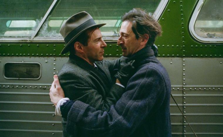 Alessandro Nivola and Adrien Brody in The Brutalist