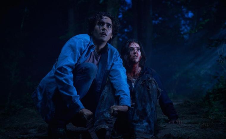 Michael Cimino and Ella Rubin in Until Dawn